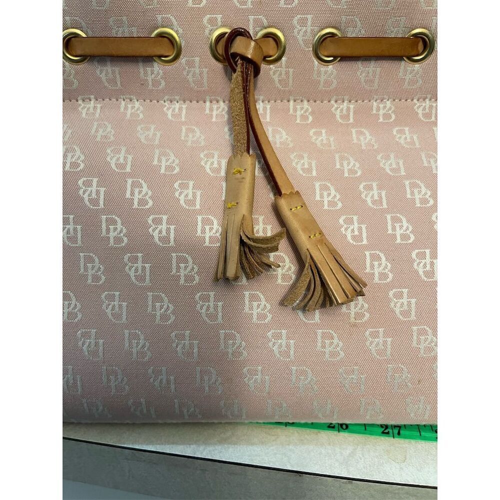 Vintage Dooney & Bourke Pink DB Signature Shoulder Bag Tassel Accent - Picture 5 of 10